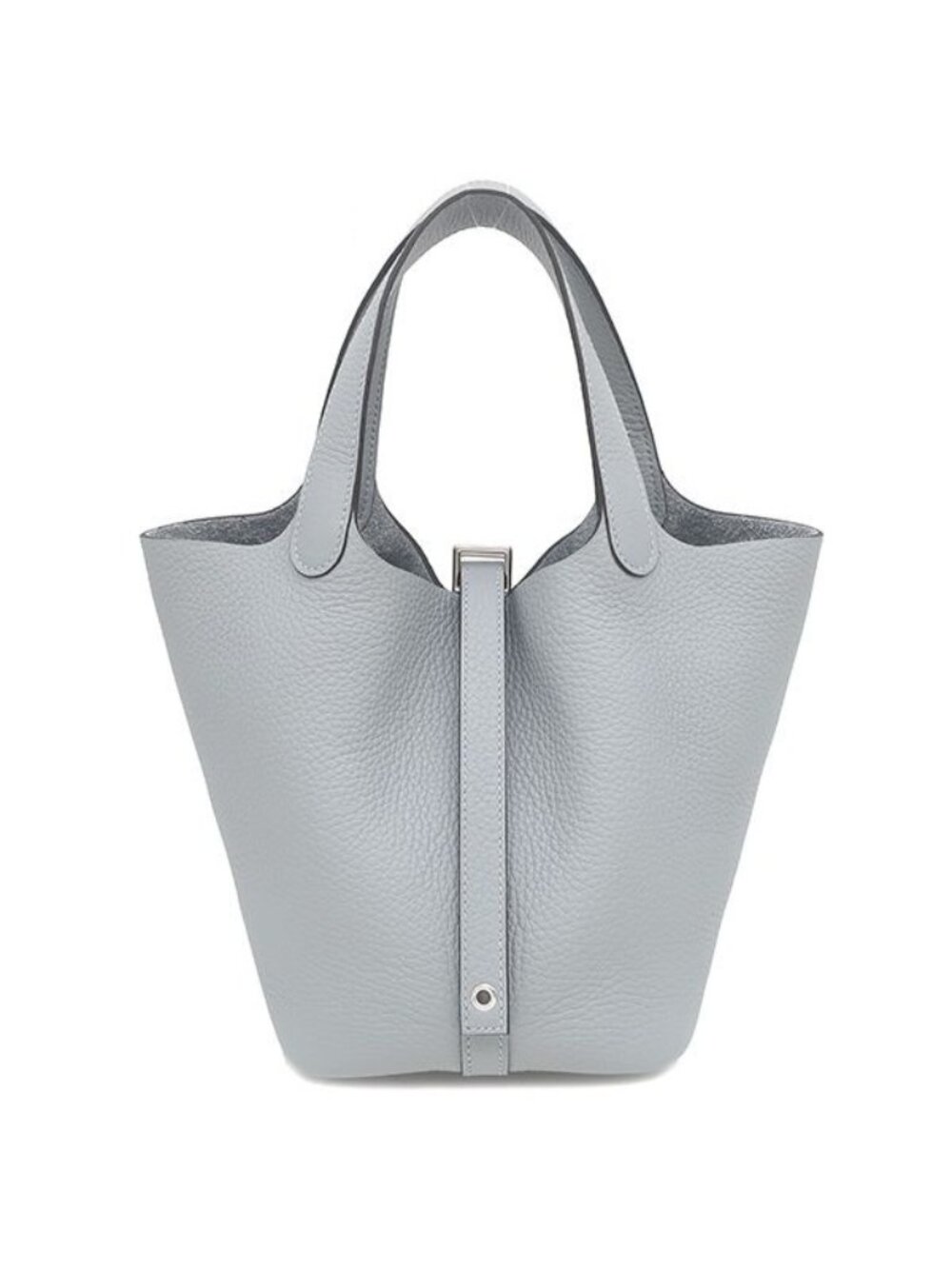 Hermes Handbag Picotin Lock 18 PM Taurillon Clemence Gray Pantin Silver